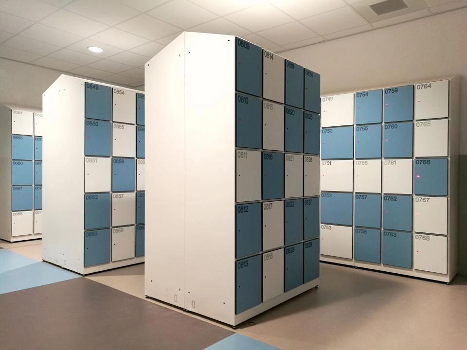 Combo office lockers white and blue