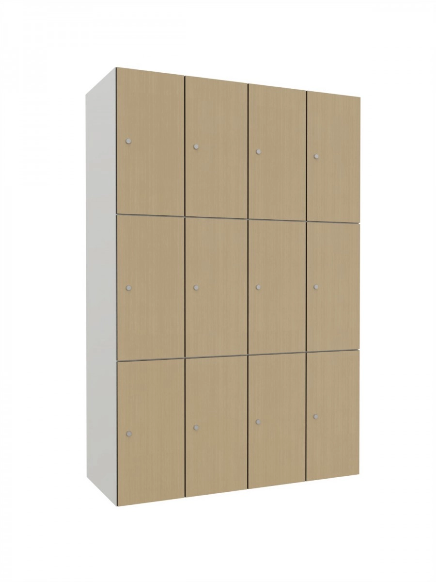 Modular metal cabinet with HPL