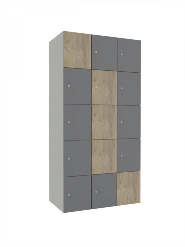 Depository metal cabinet with wood