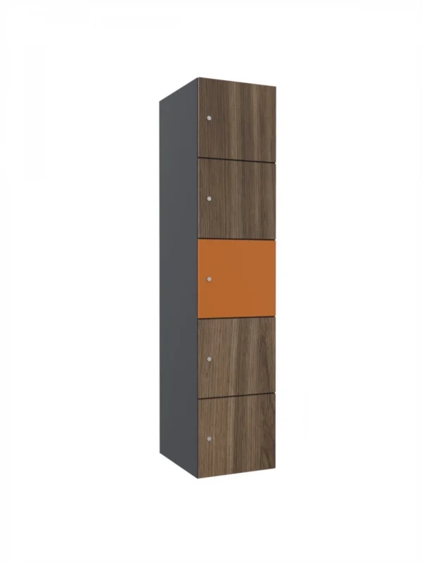 Depository metal cabinet with wood