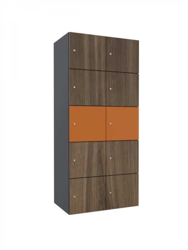 Depository metal cabinet with wood