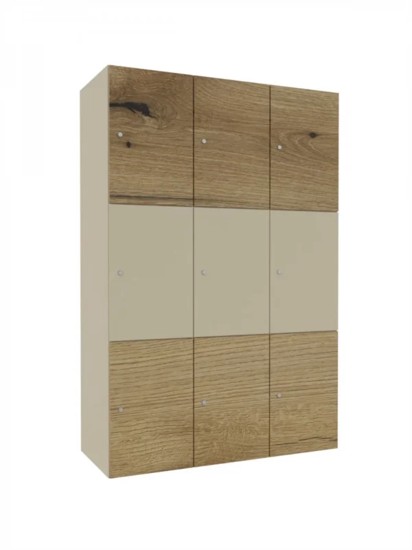 Modular metal cabinet with wood